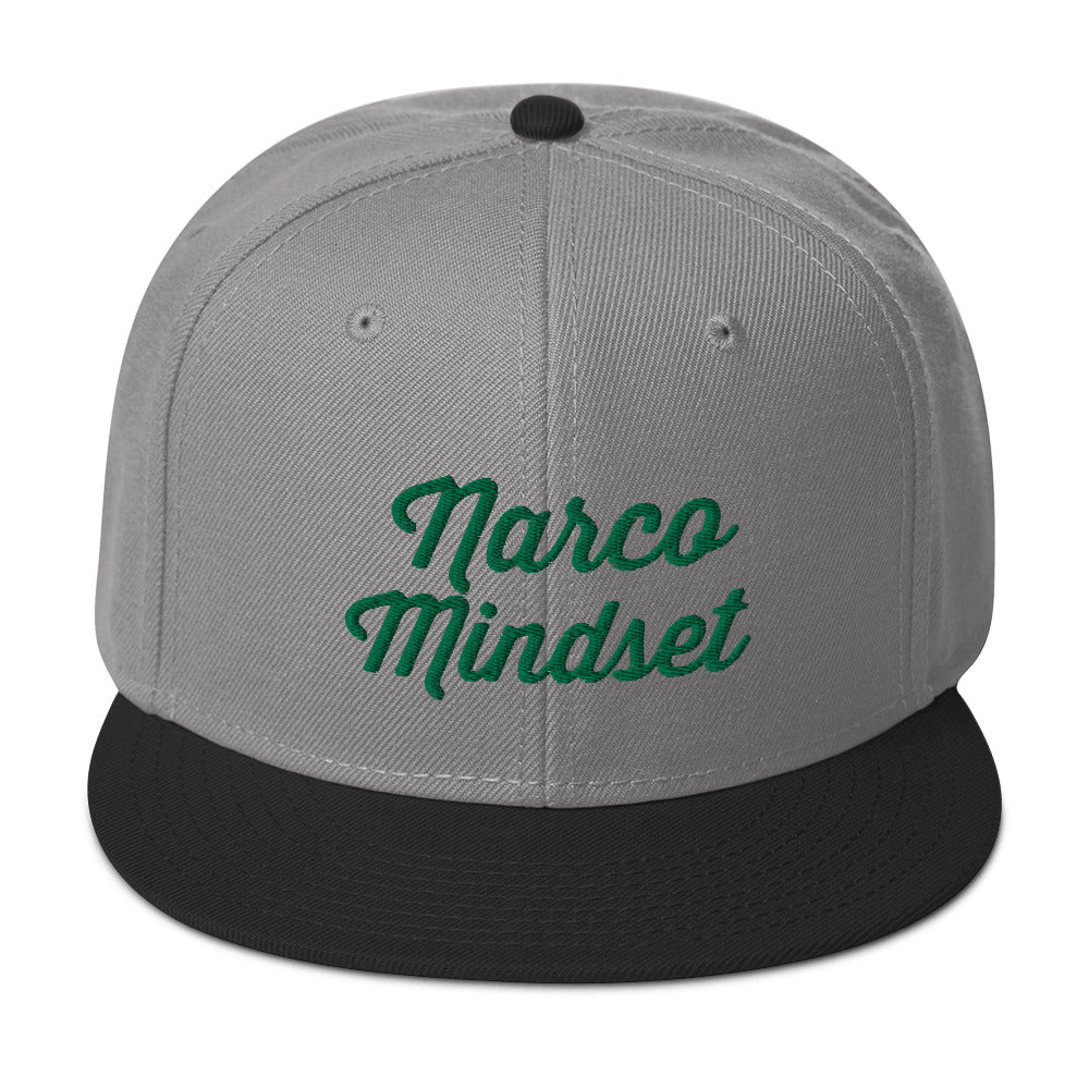 Narco Mindset Green Embroidered Snapback Hat