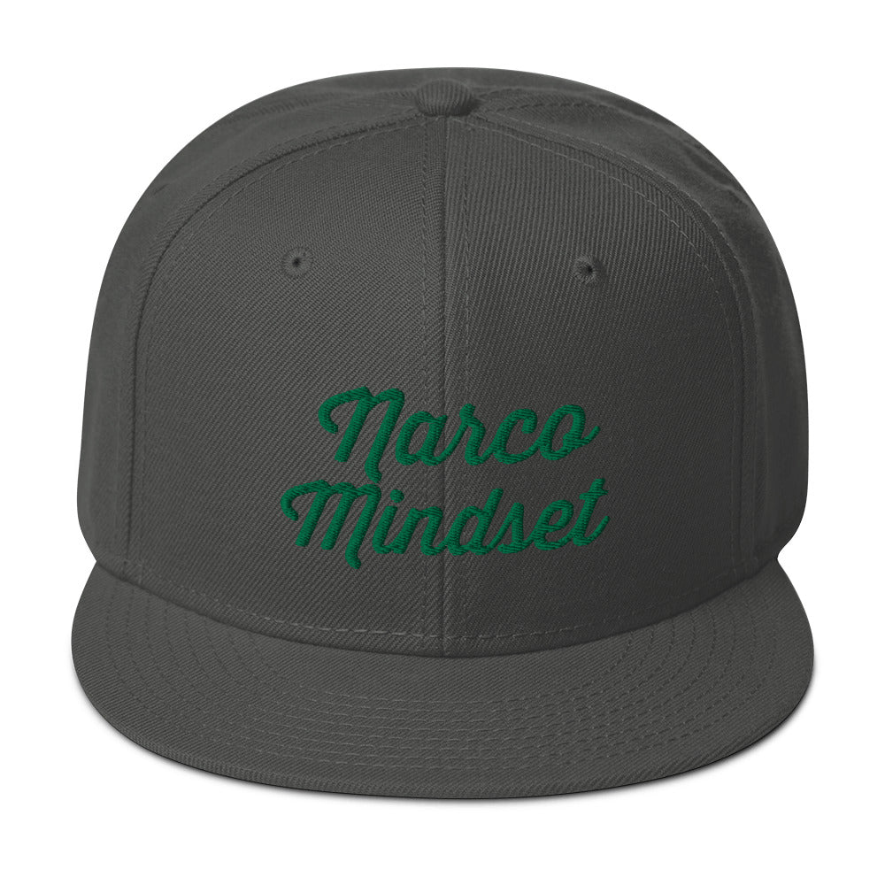 Narco Mindset Green Embroidered Snapback Hat