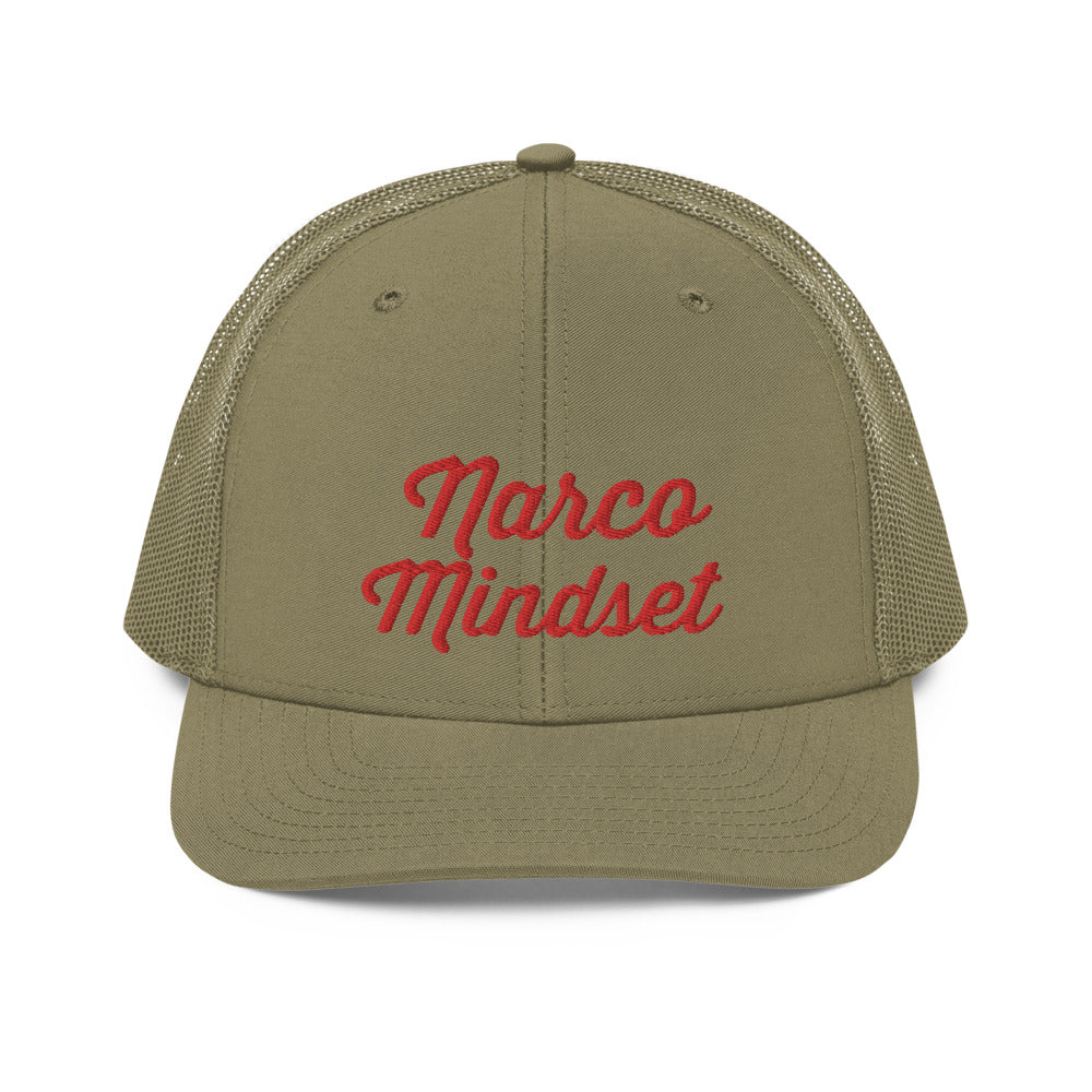 Narco Mindset Red Embroidered Trucker Cap