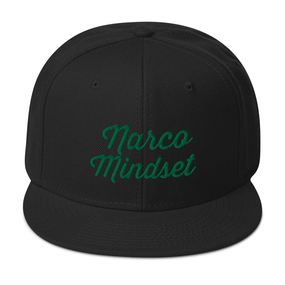 Narco Mindset Green Embroidered Snapback Hat