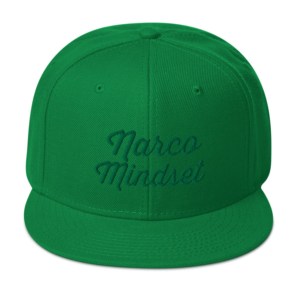 Narco Mindset Green Embroidered Snapback Hat