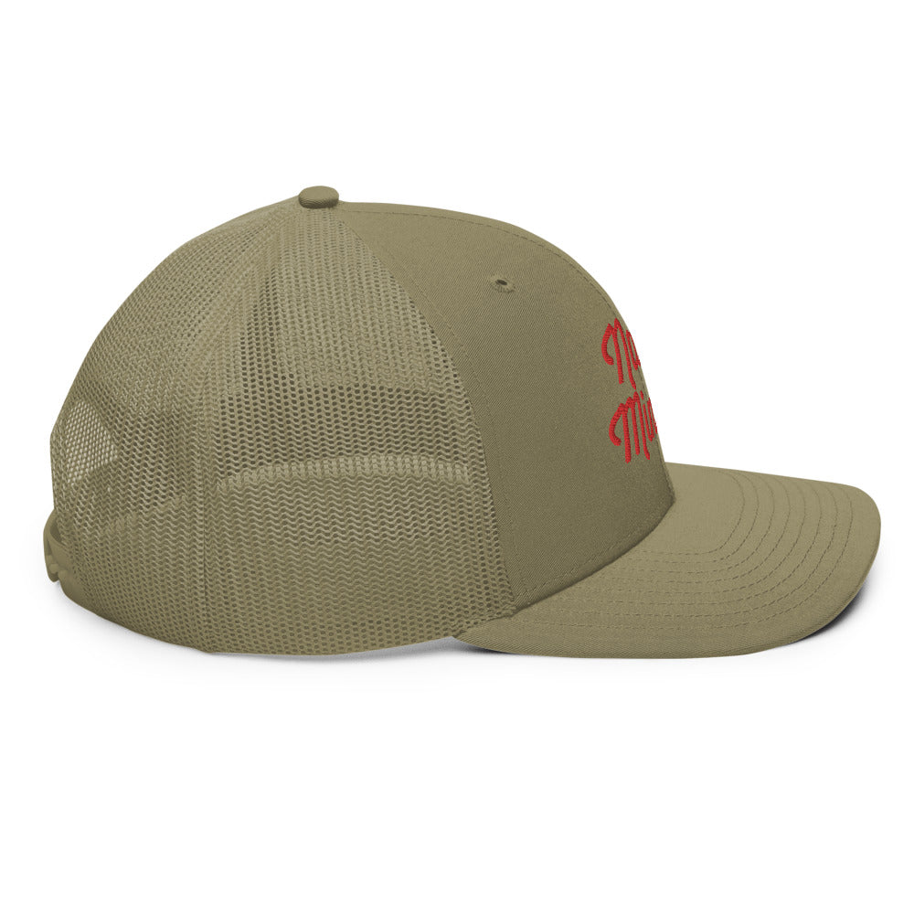 Narco Mindset Red Embroidered Trucker Cap